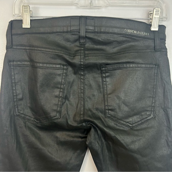 Current/Elliot Sweeney Ankle Black Coated Faux Leather Skinny Pants/Jeans Size 2 - Picture 7 of 11